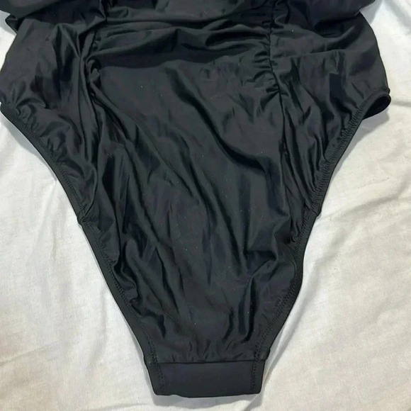 J. Crew Black Ruched Square-neck One Piece Swimsuit Size 22 NWT - Picture 6 of 6